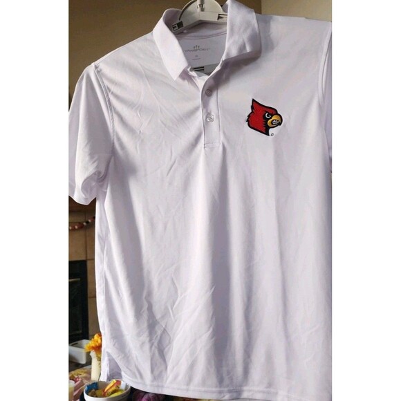 Vansport New Louisville Cardinals NCAA Football Basketball Polo Shirt Small D25 - Picture 2 of 5